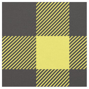 Buffalo Plaid Check Pattern Black Yellow Fabric