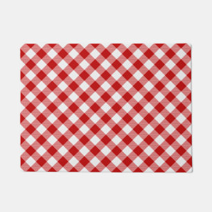 Buffalo Plaid Check Red White Doormat