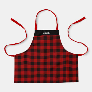Buffalo Plaid Check with Name Apron