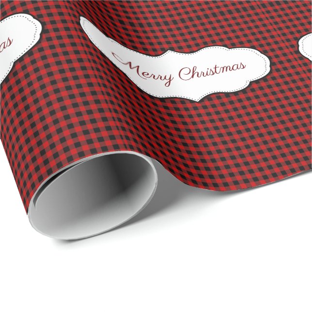 Buffalo Plaid Checks Pattern Christmas Wrapping Paper (Roll Corner)