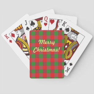 Buffalo Plaid Christmas Check Pattern,Green Red Playing Cards