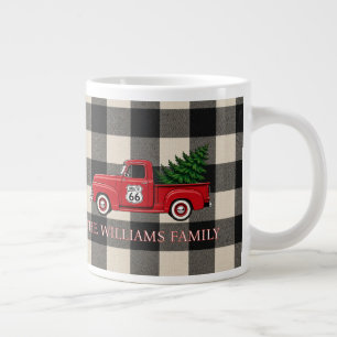 Buffalo Plaid Christmas Coffee Route 66 Large Coffee Mug
