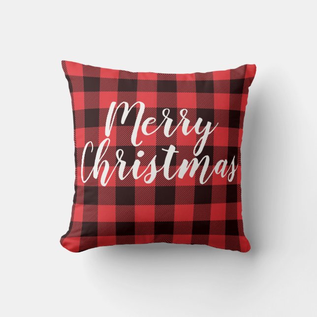 Buffalo Plaid Christmas Cushion (Front)