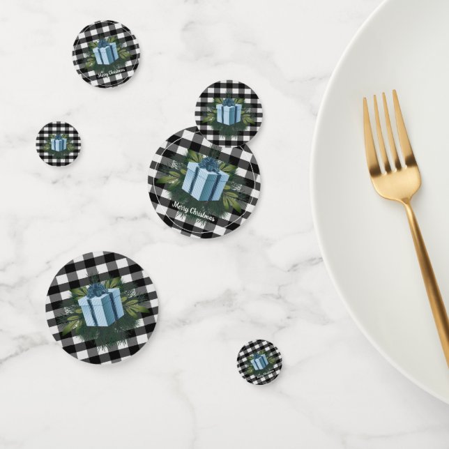 Buffalo Plaid Christmas Gift | Blue Confetti (Group)