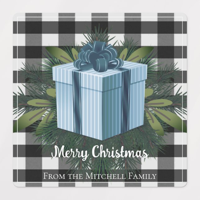 Buffalo Plaid Christmas Gift | Blue Holiday (Design 1)