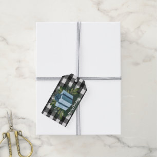 Buffalo Plaid Christmas Gift   Blue Tags