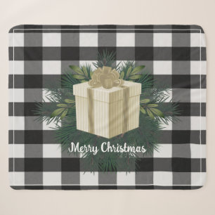 Buffalo Plaid Christmas Gift   Gold Holiday Sherpa Blanket