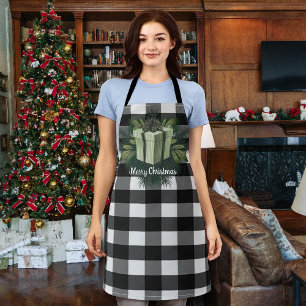 Buffalo Plaid Christmas Gift   Green Apron