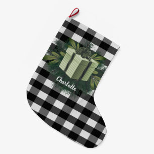 Buffalo Plaid Christmas Gift   Green Large Christmas Stocking