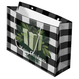 Buffalo Plaid Christmas Gift Green Large Gift Bag