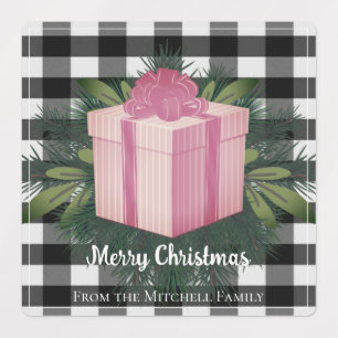 Buffalo Plaid Christmas Gift Pink Holiday