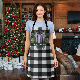 Buffalo Plaid Christmas Gift   Purple Apron