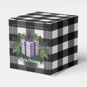 Buffalo Plaid Christmas Gift   Purple Favour Box