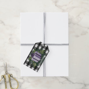 Buffalo Plaid Christmas Gift Purple Tags