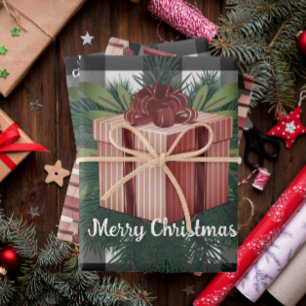 Buffalo Plaid Christmas Gift   Red Wrapping Paper Sheet