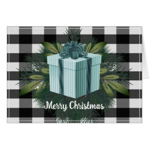 Buffalo Plaid Christmas Gift Teal Holiday