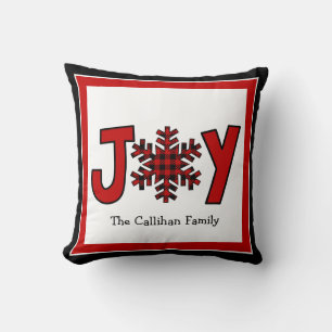 Buffalo Plaid Christmas Joy Cushion