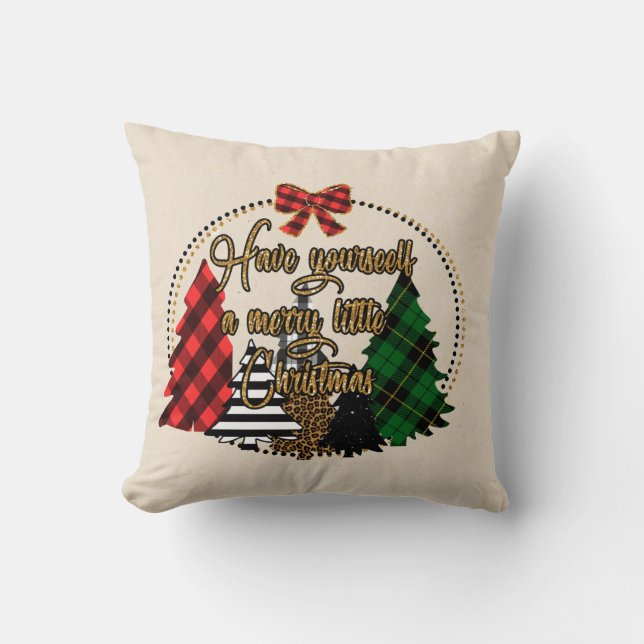 Buffalo plaid Christmas Pillow" Cushion (Front)