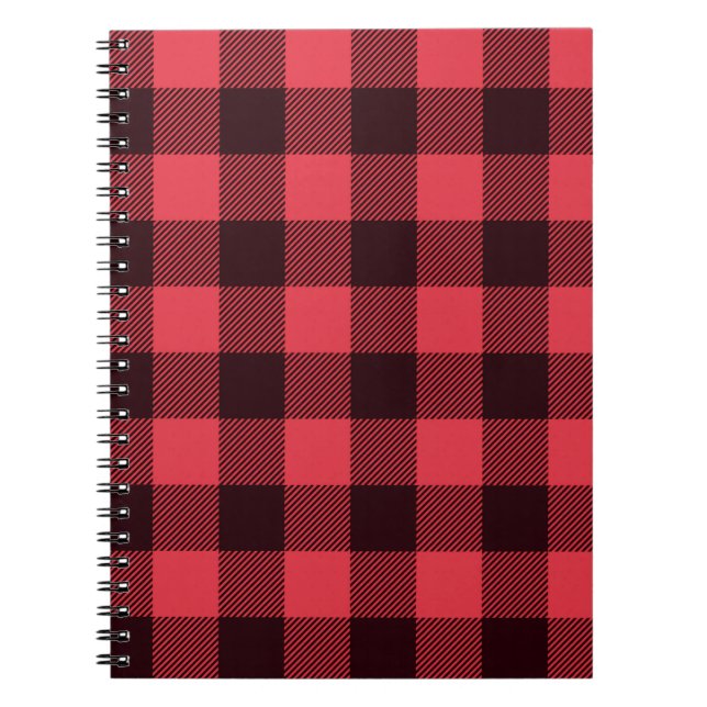 Buffalo Plaid Christmas Red and Black Check Notebook (Front)
