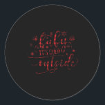 Buffalo Plaid Christmas Song Baby It's Cold Outsid Classic Round Sticker<br><div class="desc">Buffalo Plaid Christmas Song Baby It's Cold Outside</div>