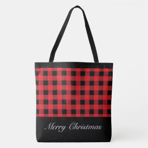 Buffalo Plaid Christmas Tote Bag