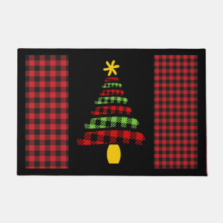 Buffalo Plaid Christmas Tree Doormat