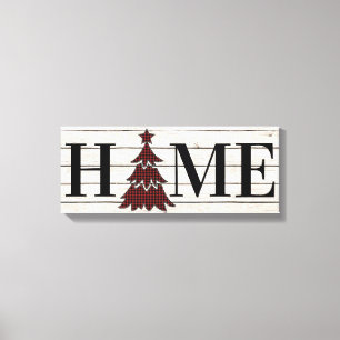 Buffalo Plaid Christmas Tree HOME  Canvas Print