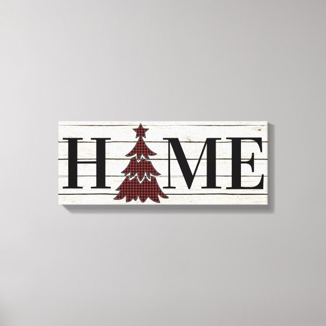Buffalo Plaid Christmas Tree HOME  Canvas Print (Front)