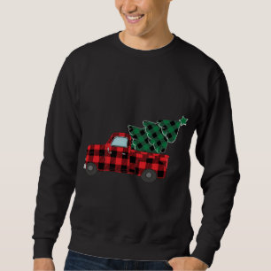 Buffalo Plaid Christmas Tree Red Truck Sweatshirt