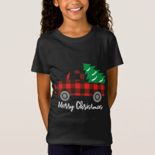 Buffalo Plaid Christmas Tree Red Truck T-Shirt