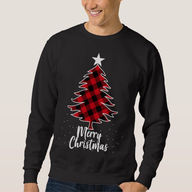 Buffalo Plaid Christmas Tree Sweatshirt (Front)