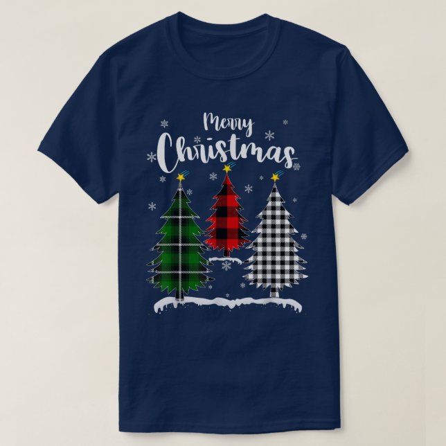 Buffalo Plaid Christmas Trees  animal lover mas  T-Shirt (Design Front)