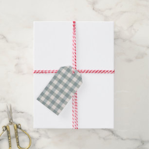 Buffalo Plaid Country Farmhouse Green Check Gift Tags