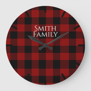 Buffalo Plaid Custom Large Clock