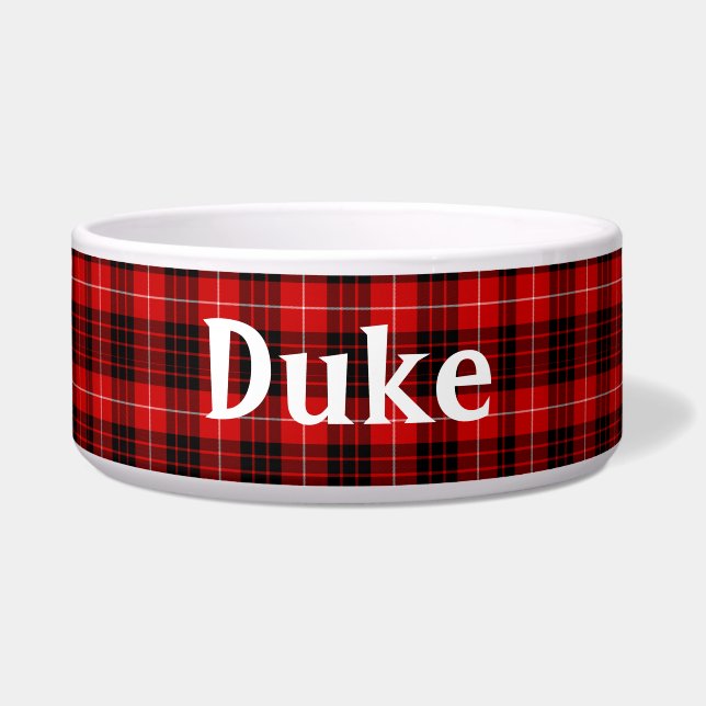Buffalo Plaid Custom Pet Bowl (Front)