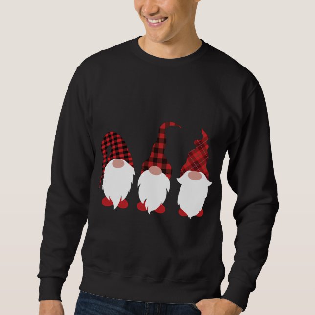 Buffalo Plaid Cute Gnomes Christmas Sweatshirt (Front)