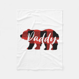Buffalo Plaid Daddy Bear Fathers Day Gifts  Fleece Blanket