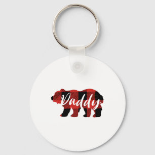 Buffalo Plaid Daddy Bear Fathers Day Gifts  Key Ring