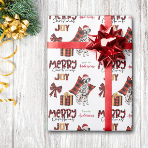 Buffalo Plaid Dalmatian Dog Christmas Wrapping Paper