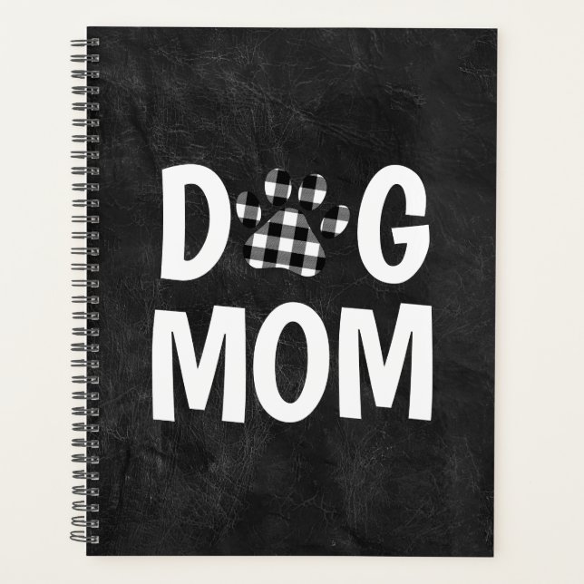 Buffalo Plaid DOG MOM Pawprint Planner (Front)