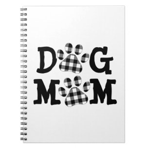 Buffalo Plaid DOG MOM Pawprints Notebook
