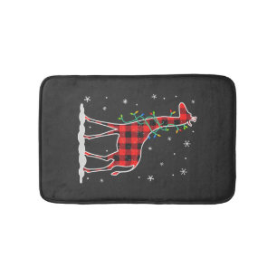 Buffalo Plaid Family Matching Giraffe Christmas Pa Bath Mat