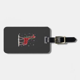 Buffalo Plaid Family Matching Giraffe Christmas Pa Luggage Tag