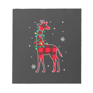 Buffalo Plaid Family Matching Giraffe Christmas Pa Notepad