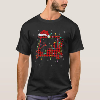 Buffalo Plaid Family Matching Golf Cart Christmas T-Shirt