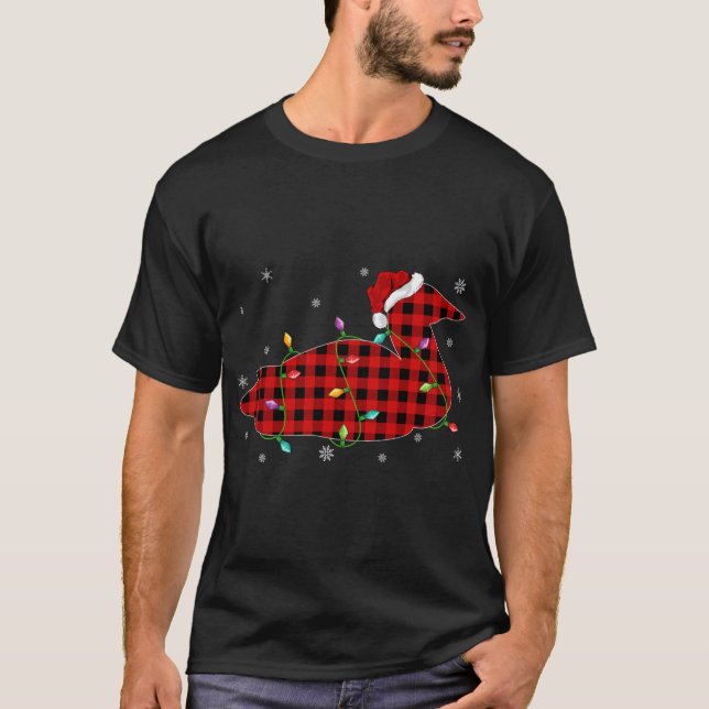 Buffalo Plaid Family Matching Loon Bird Christmas  T-Shirt (Front)