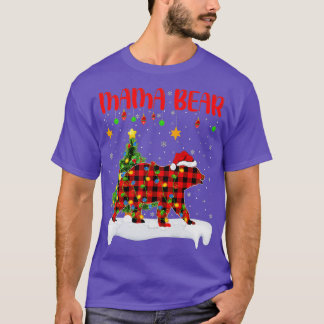Buffalo Plaid Family Matching Mama Bear Christmas T-Shirt
