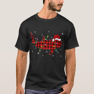 Buffalo Plaid Family Matching Whale Shark Christma T-Shirt