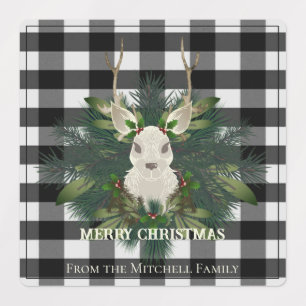 Buffalo Plaid Festive Reindeer Christmas Holiday