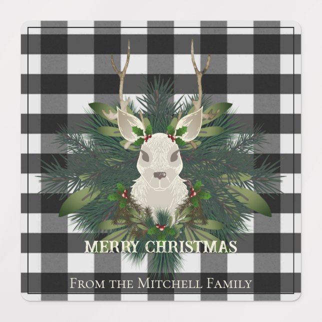 Buffalo Plaid Festive Reindeer Christmas Holiday (Design 1)